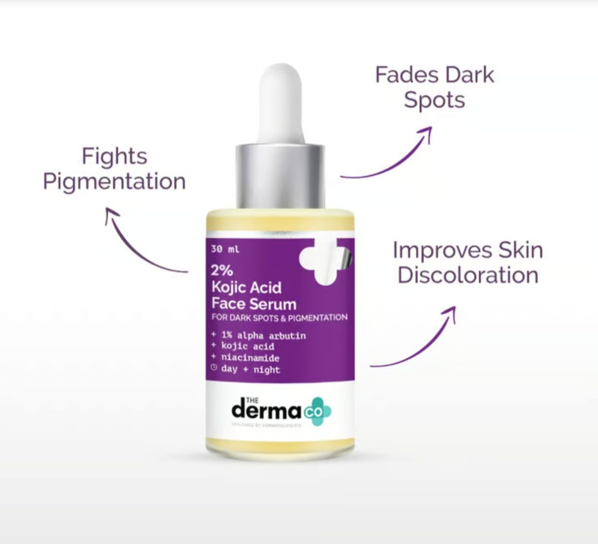The Derma Co 2% Kojic Acid Face Serum with 1% Alpha Arbutin ...