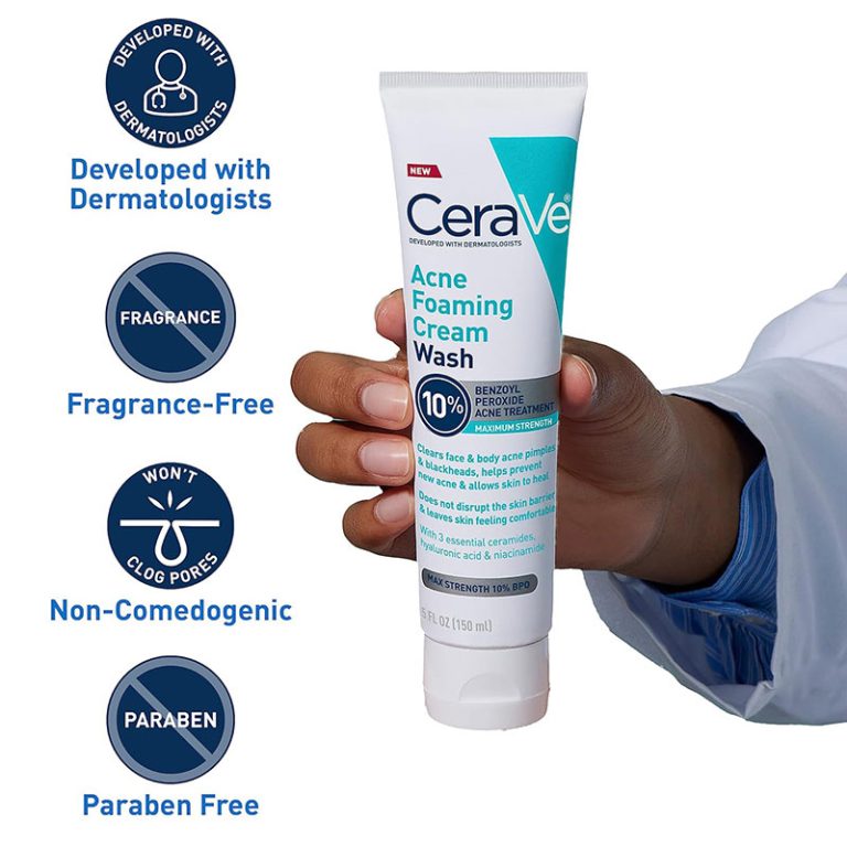 CeraVe Acne Foaming Cream Wash with 10% Benzoyl Peroxide - 150ml