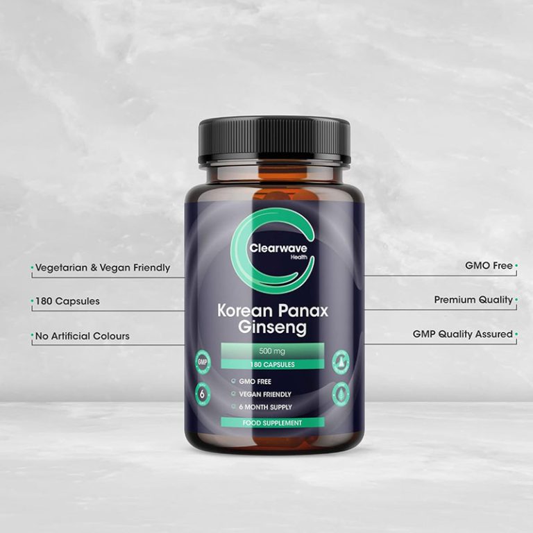 Clearwave Health Korean Panax Ginseng 500mg - 180 High Strength Capsules