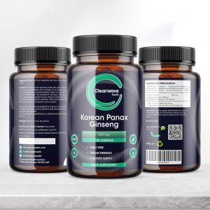 Clearwave Health Korean Panax Ginseng 500mg - 180 High Strength Capsules
