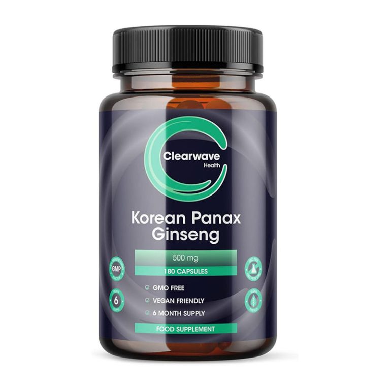 Clearwave Health Korean Panax Ginseng 500mg - 180 High Strength Capsules