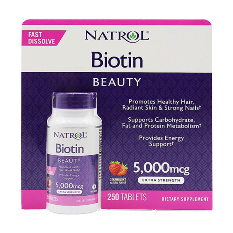 Natrol Biotin Fast Dissolve Strawberry Flavor 5000mcg - 250 Tablets