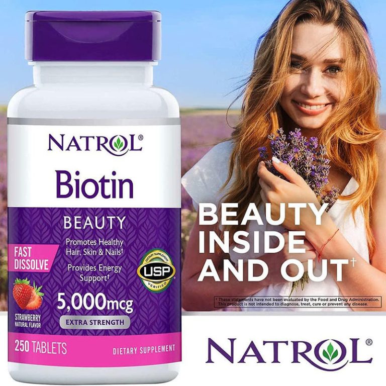 Natrol Biotin Fast Dissolve Strawberry Flavor 5000mcg - 250 Tablets