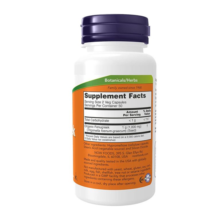 Now Fenugreek 500 mg -100 veg capsules