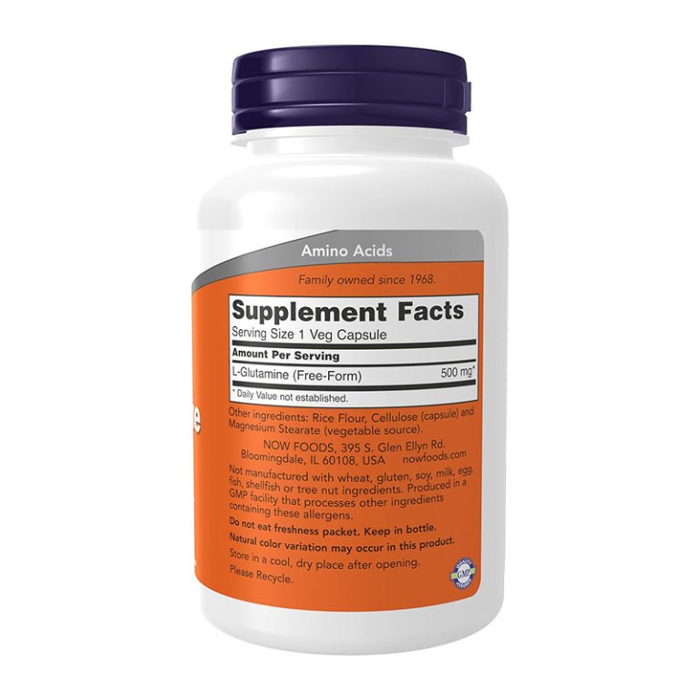 Now Foods L-Glutamine 500 mg - 120 Veg Capsules