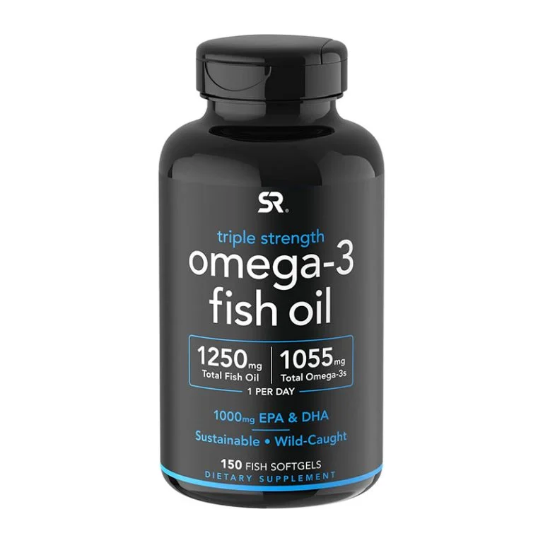 Sports Research Triple Strength Omega 3 Fish Oil 1250mg - 150 Softgels