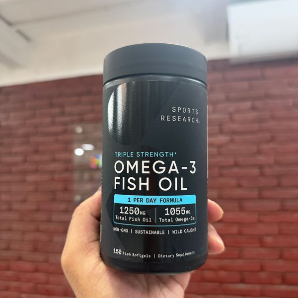 Sports Research Triple Strength Omega 3 Fish Oil 1250mg – 150 Softgels