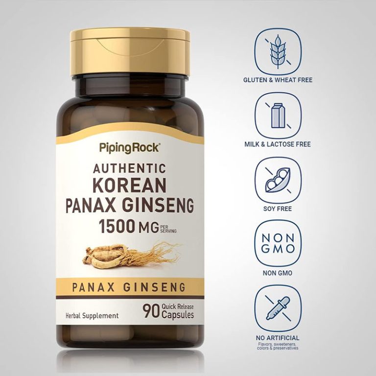 Piping Rock Korean Panax Ginseng 1500mg - 90 Capsules
