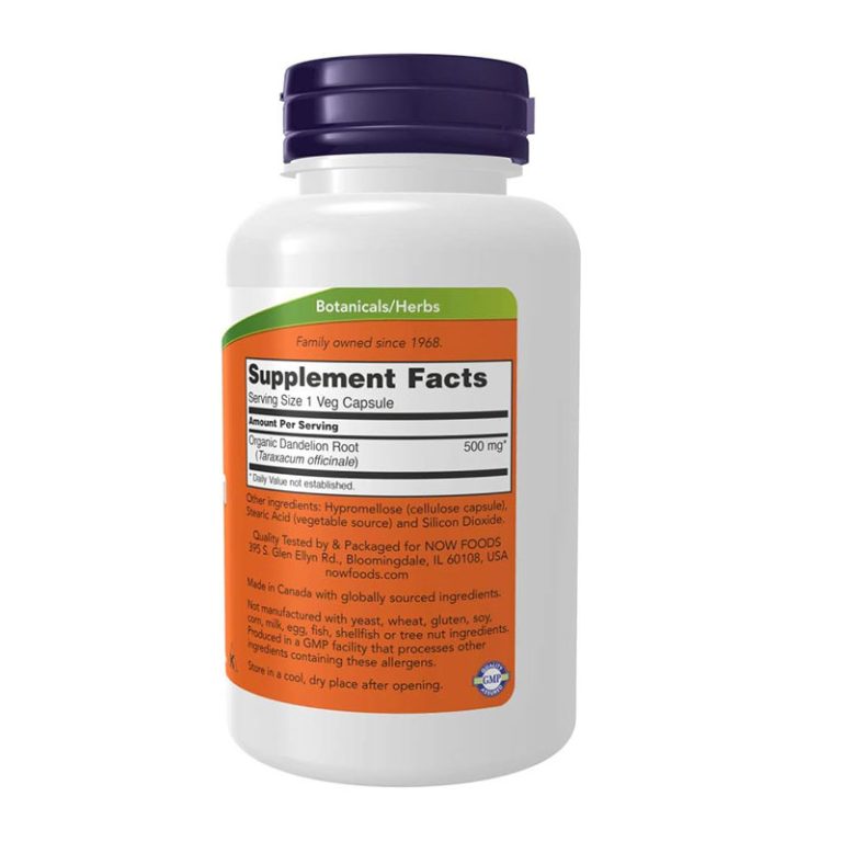 Now Dandelion Root 500 mg - 100 Veg Capsules