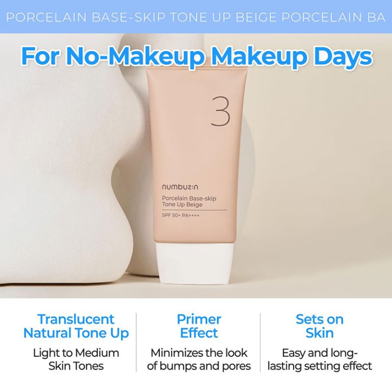 Numbuzin No.3 Porcelain Base-skip Tone Up Beige - 50ml