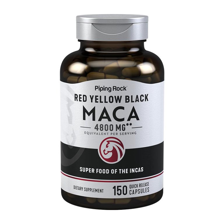 PipingRock Red Yellow Black Maca 4800mg - 150 Capsules
