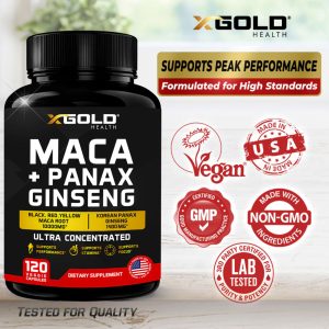 X Gold Health Maca+ Korean Panax Ginseng - 120 capsules (USA)