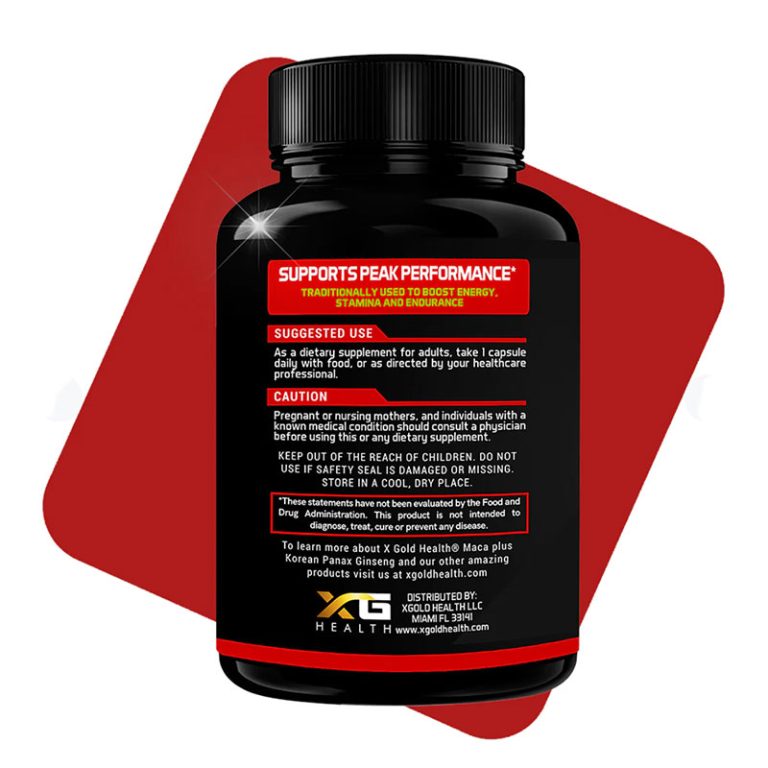 X Gold Health Maca+ Korean Panax Ginseng - 120 capsules (USA)