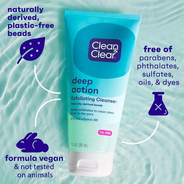 Clean & Clear Deep Action Exfoliating Cleanser - 207ml