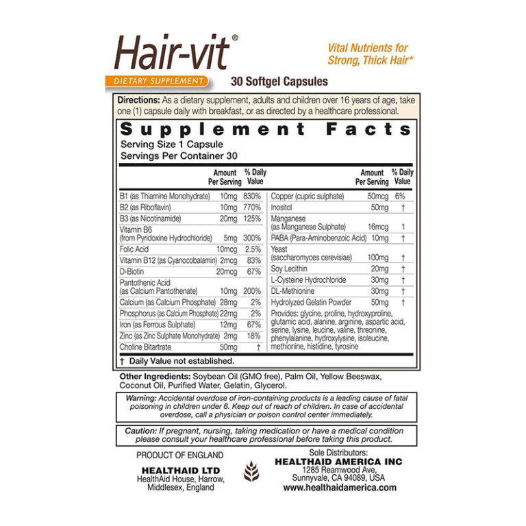 Vitabiotics Hairvit - Strong, Thick & Shiny Hair - 30 Capsules