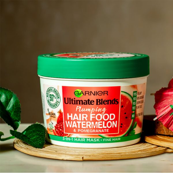 Garnier Ultimate Blends Hair Food Watermelon 3-In-1 Dry Hair Mask Treatment – 390ml