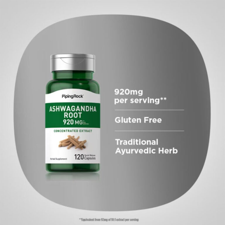 Piping Rock Ashwagandha Root 920 mg - 120 Capsules