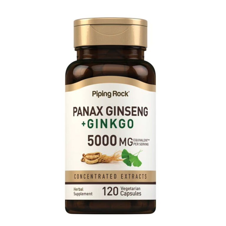 Piping Rock Panax Ginseng + Ginkgo 5000 mg - 120 Capsules