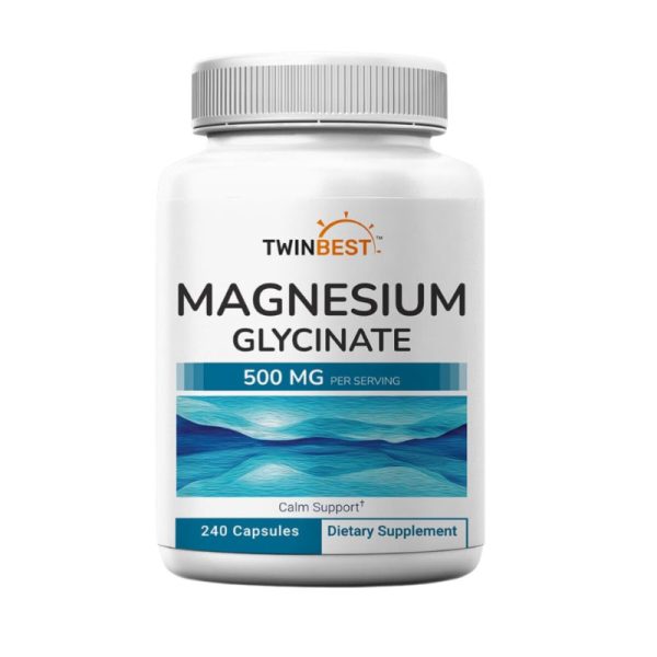 TwinBest Magnesium Glycinate 500mg - 240 Capsules