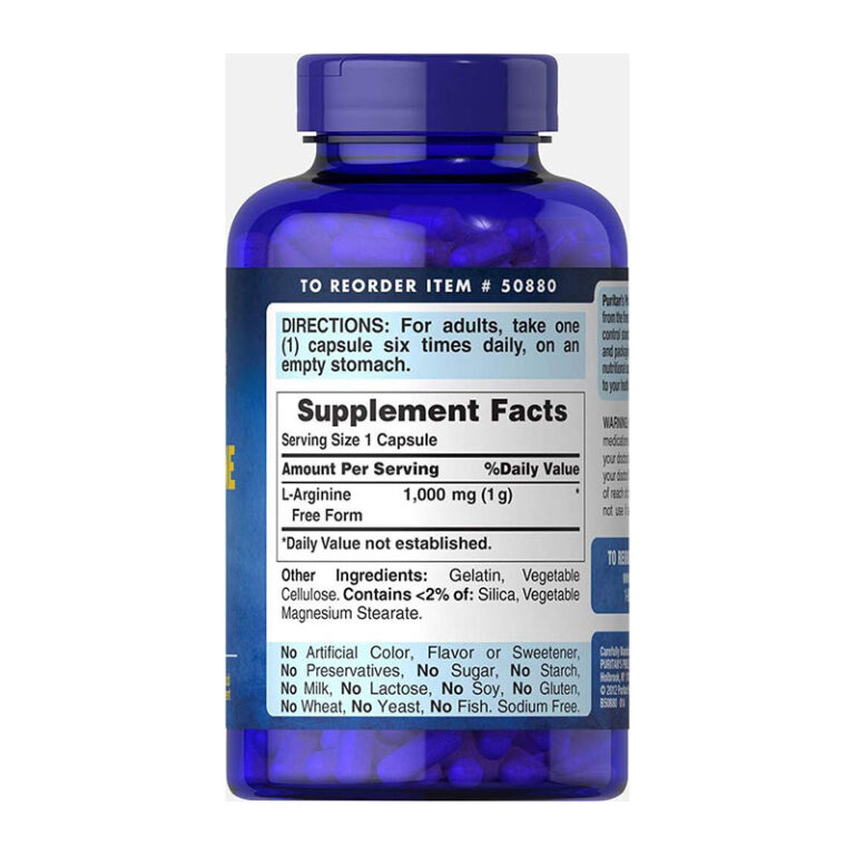 Puritan's Pride L-arginine 1000 Mg - 100 Capsules