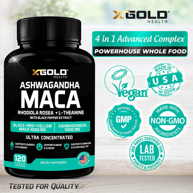 X Gold Health Ashwagandha Maca - 120 Capsules
