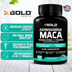 X Gold Health Ashwagandha Maca - 120 Capsules