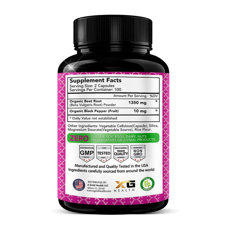 X Gold Health Beet Root 1350mg - 200 Veggie Caps