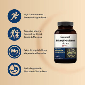 NatureBell Magnesium Citrate 500mg - 240 Capsule