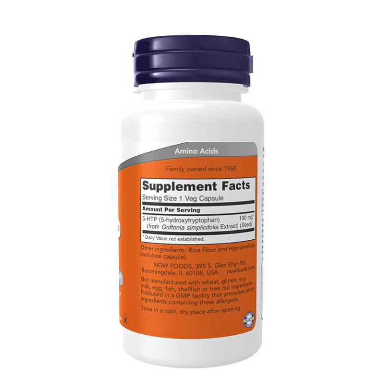 Now Foods Supplements 5-HTP 100mg - 60 Veg Capsules