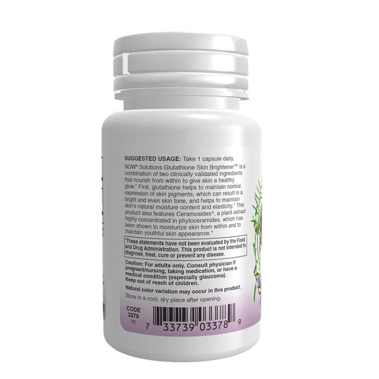 Now Glutathione Skin Brightener with Ceramosides - 30 Veg Capsules