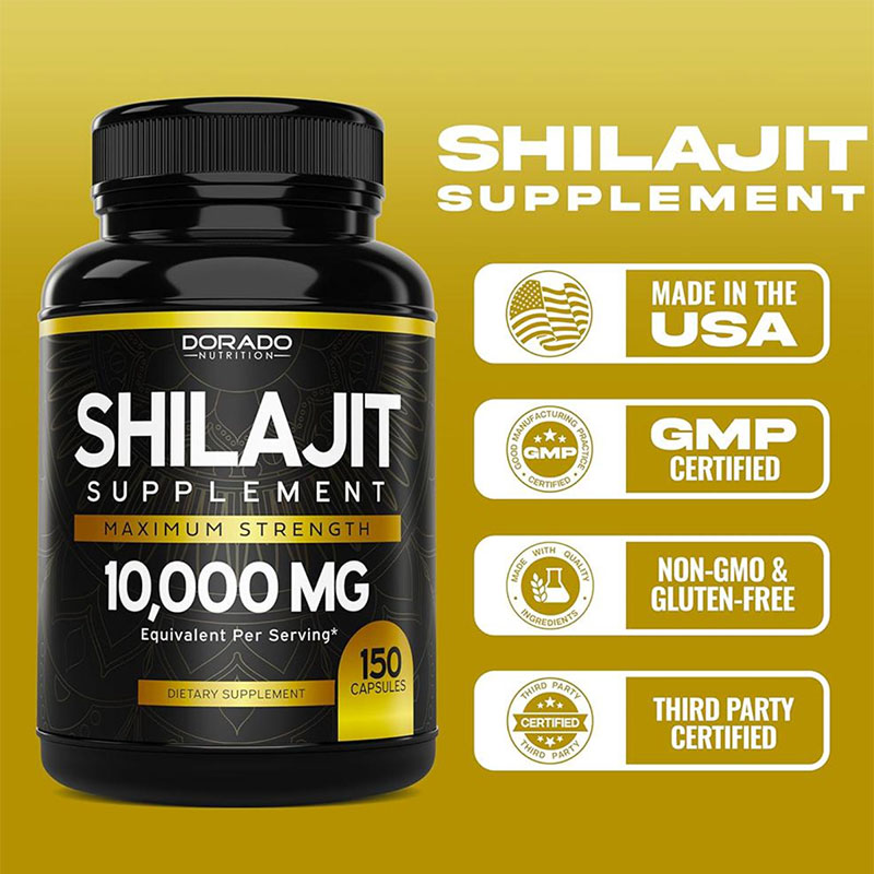 Pure Shilajit 10000mg 3X150Caps Asphaltum Naturally