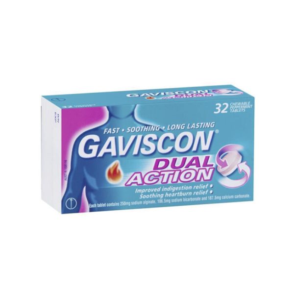 Gaviscon Double Action Mint Chewable - 32 Tablets