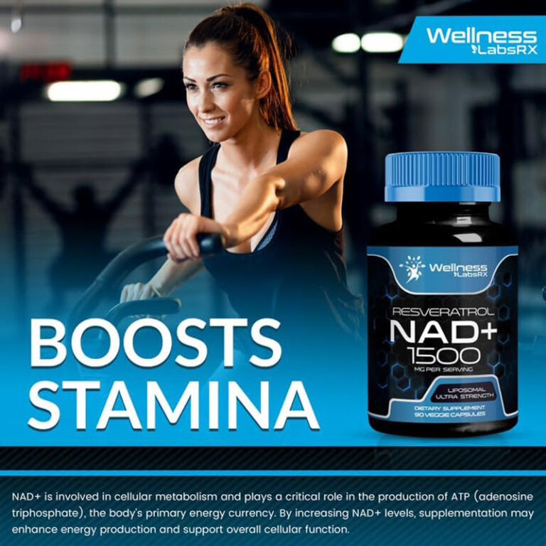Wellness Labs RX NAD + Resveratrol 1500mg – Ultra Strength – 90 Capsules