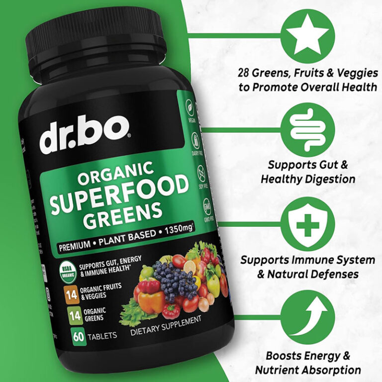 Dr.bo Organic Superfood Greens - 60 Capsules