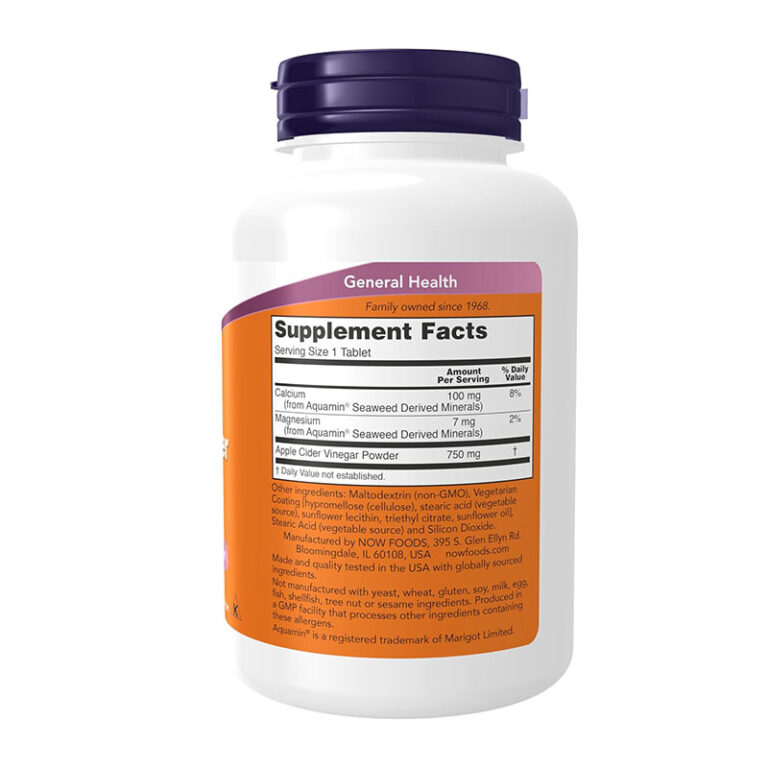 NOW Foods Apple Cider Vinegar Extra Strength 750 mg - 180 Tablets