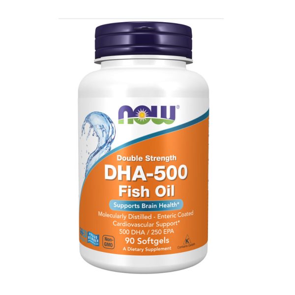 NOW Foods Double Strength DHA-500 Fish Oil - 90 Softgels