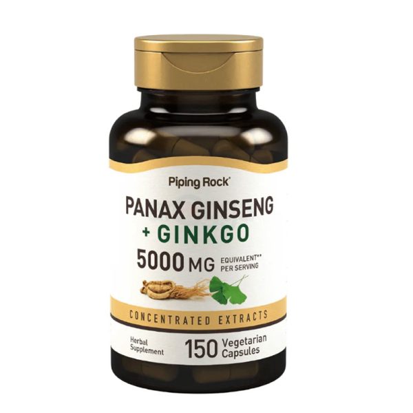 Piping Rock Panax Ginseng + Ginkgo 5000 mg - 150 Capsules