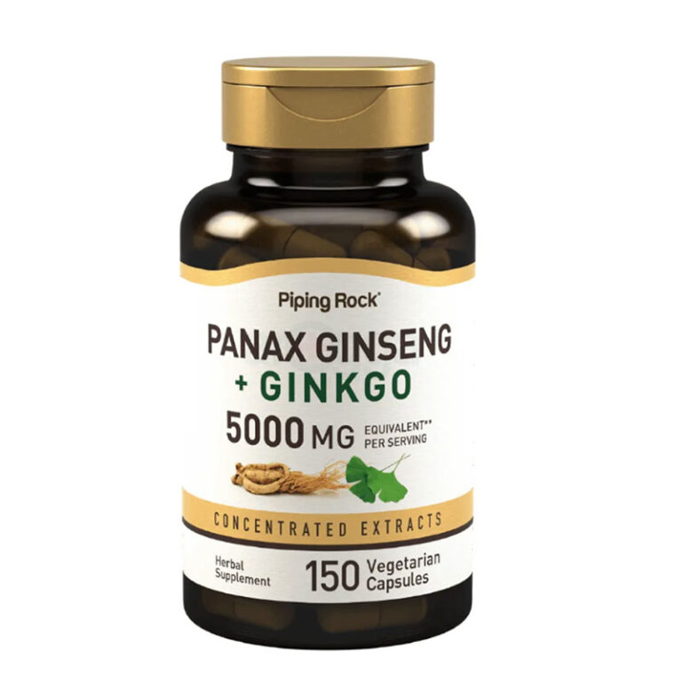 Piping Rock Panax Ginseng + Ginkgo 5000 mg - 150 Capsules