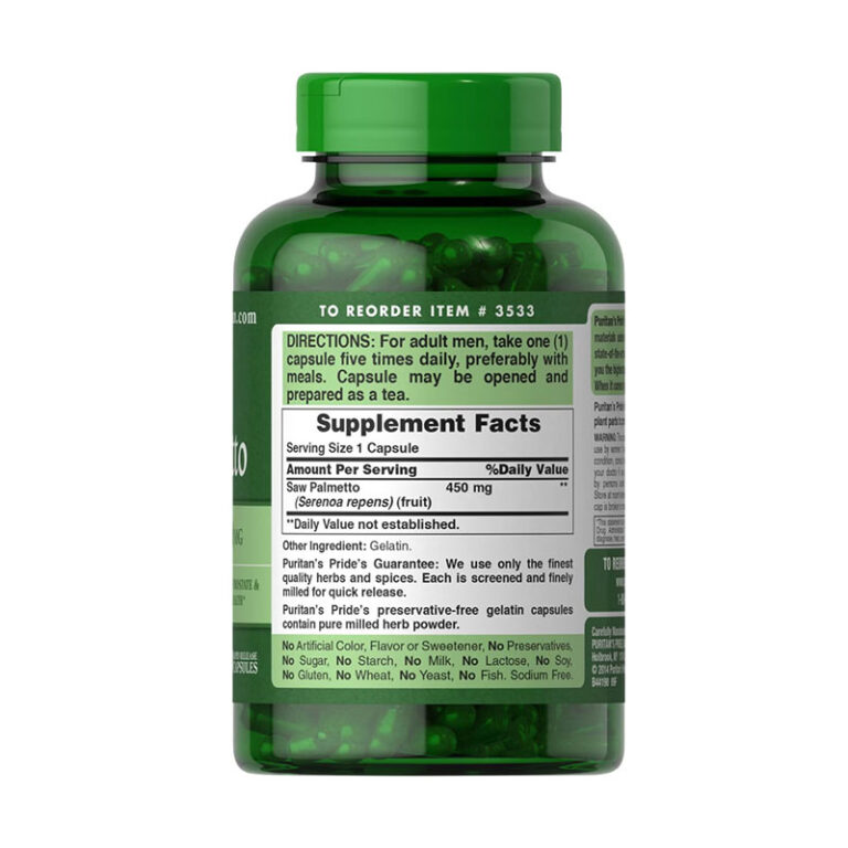 Puritan's Pride Saw Palmetto 450mg - 200 Softgels