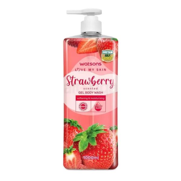 Watsons Strawberry Softening & Moisturising Gel Body Wash – 1000ml