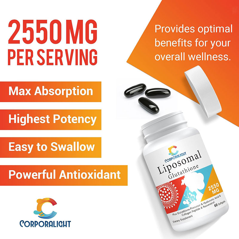 Corporalight Liposomal Glutathione (2550 mg)  60 softgels - SKINCARE SHOP