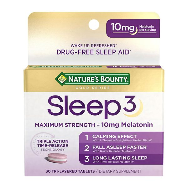 Nature's Bounty Sleep3 Tri-Layer Melatonin 10mg - 60 Tablets
