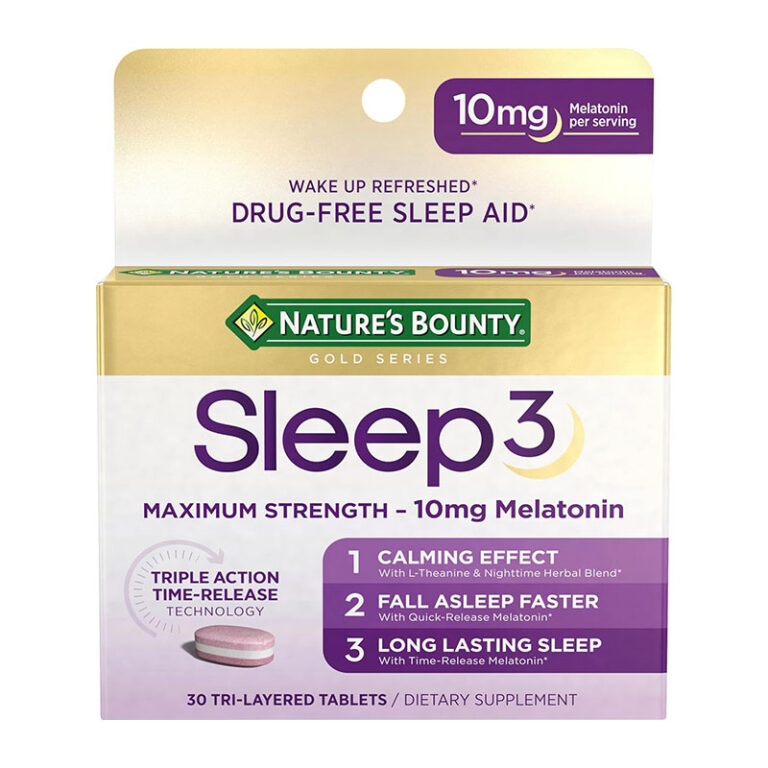 Nature's Bounty Sleep3 Tri-Layer Melatonin 10mg - 60 Tablets