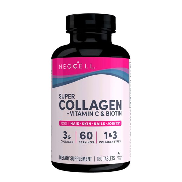 NeoCell - Super Collagen (Types 1 & 3) + Vitamin C And Biotin Tablets, 180 Ct