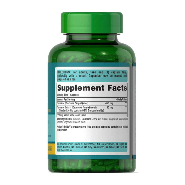 Puritan’s Pride Turmeric Curcumin 500mg - 180 Capsules