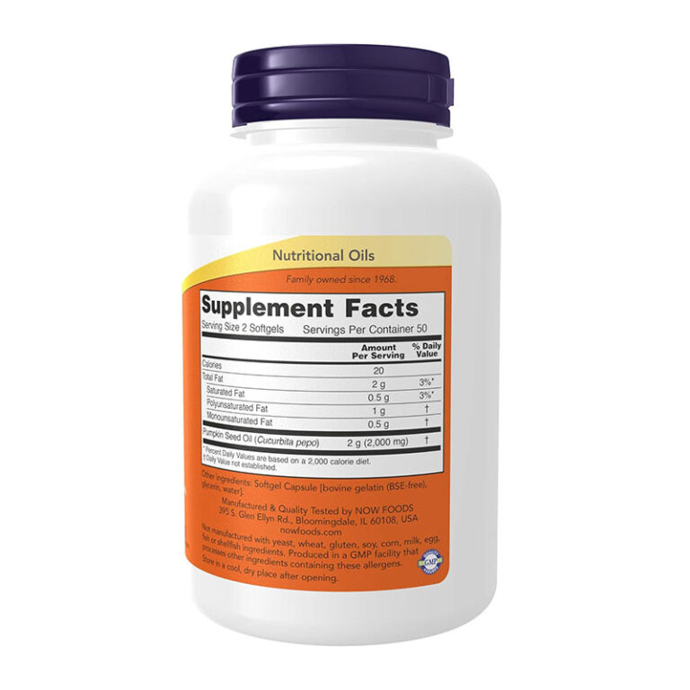 Now Foods Pumpkin Seed Oil 1000 mg - 100 Softgels