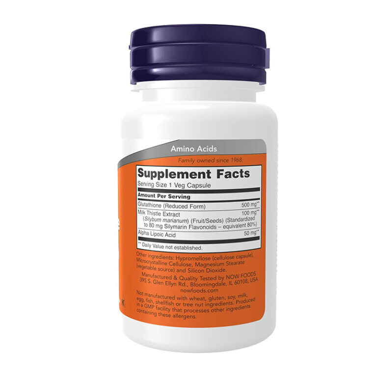 Now Glutathione 500 mg - 30 veg Capsules