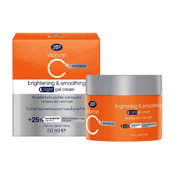 Boots Vitamin C ADVANCED Brightening & Smoothing Night Gel Cream 50 ml