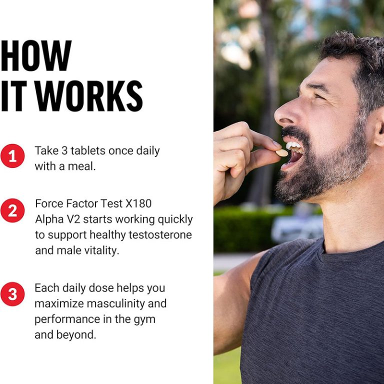 FORCE FACTOR Test X180 Alpha v2 Testosterone Support for Men - 120 Tablets