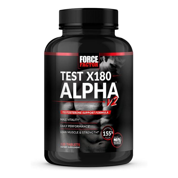 FORCE FACTOR Test X180 Alpha v2 Testosterone Support for Men - 120 Tablets